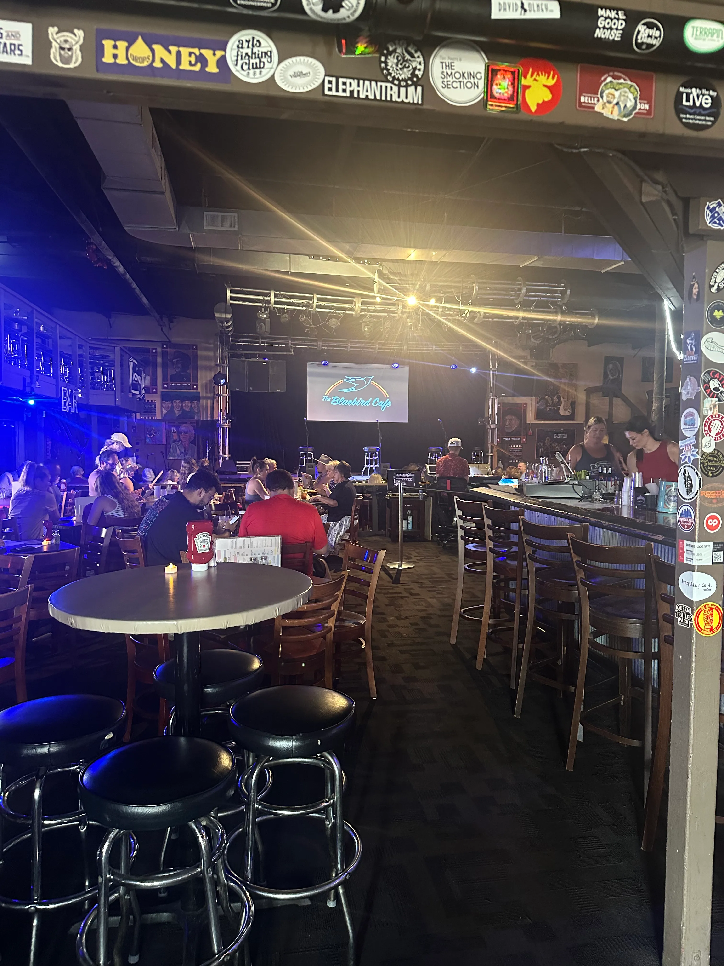 A Bluebird Cafe daytime show on stage at Third & Lindsley in Nashville